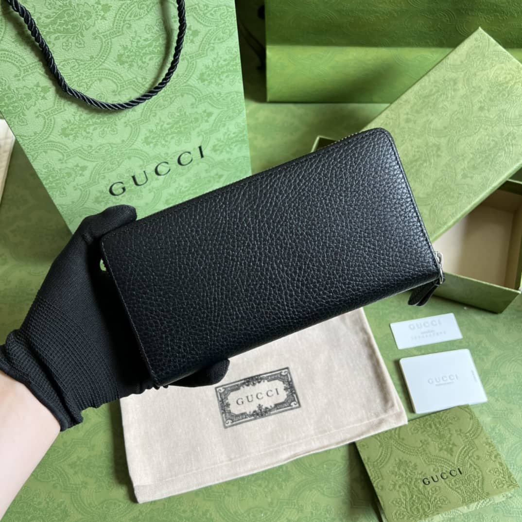 Gvc*1 GG Marmont Leather Zip Long Wallet Replica 456117