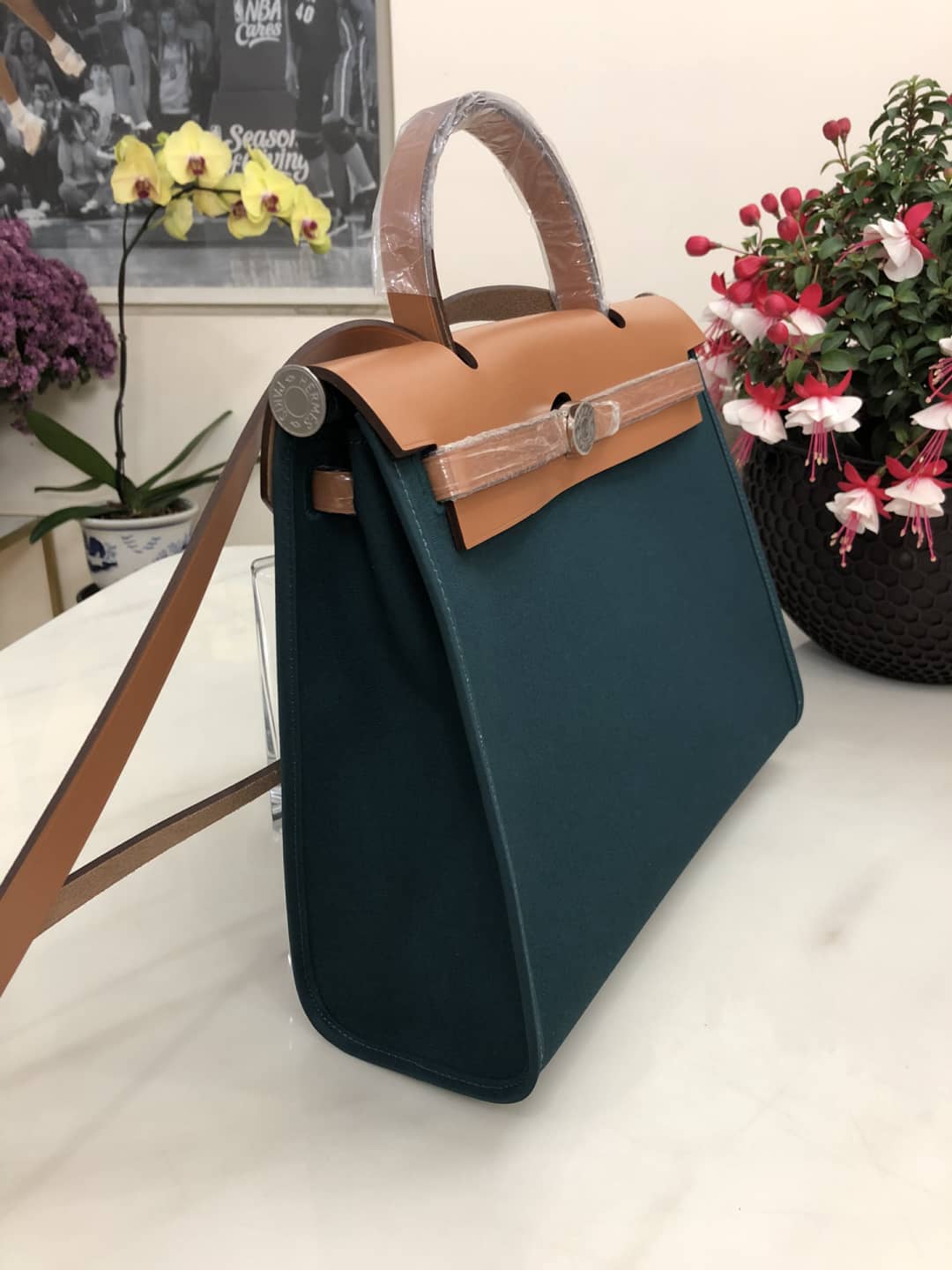 Replica H**me5 Birkin Bag 31 Canvas Leather HerBag