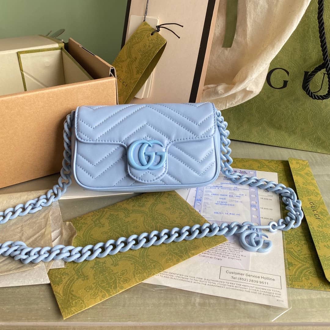 Gvc*1 GG Marmont Quilting S*per Mini 476433 Replica Crossbody Bag