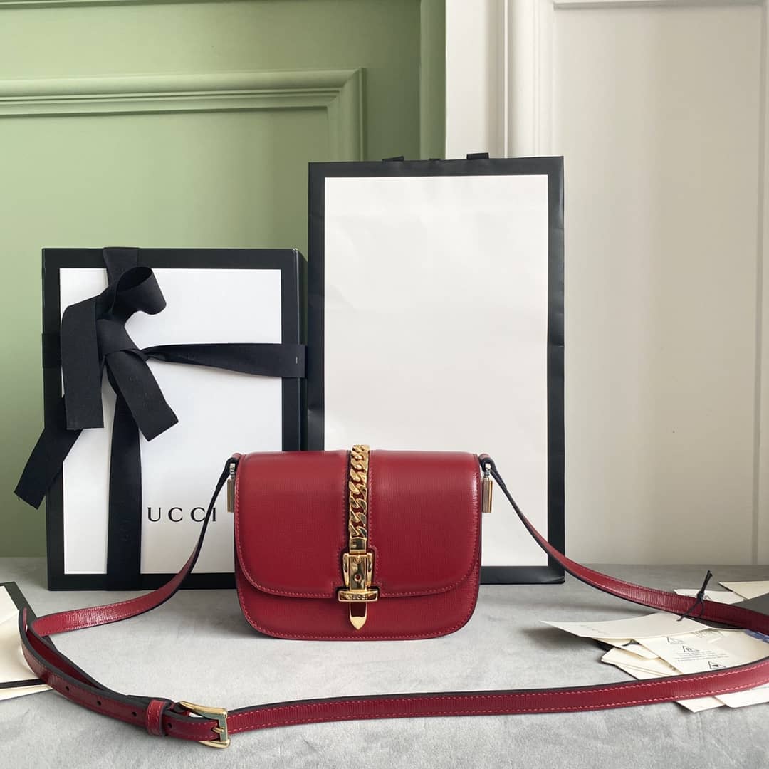 Gvc*1 Ladies Mini Sylvie Shoulder Bag Replica Red 615965