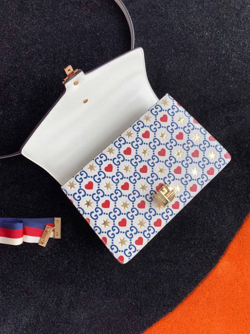 Gvc*1 Bag Dupes Small Leather Shoulder Bag Replica White Blue 524405