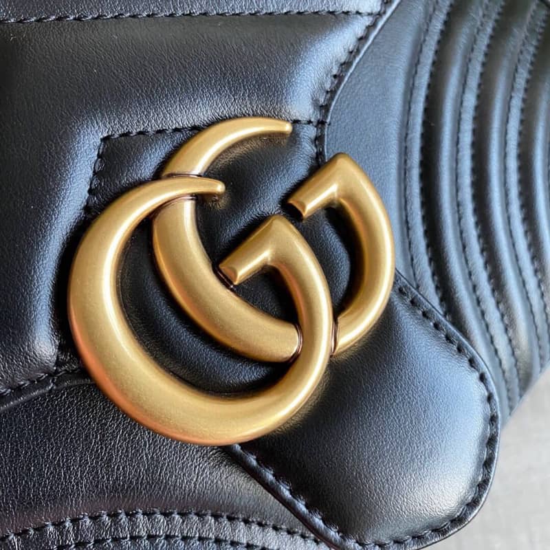 Gvc*1 Marmont Dupe Mini GG Marmont Replica Bag Black 498100
