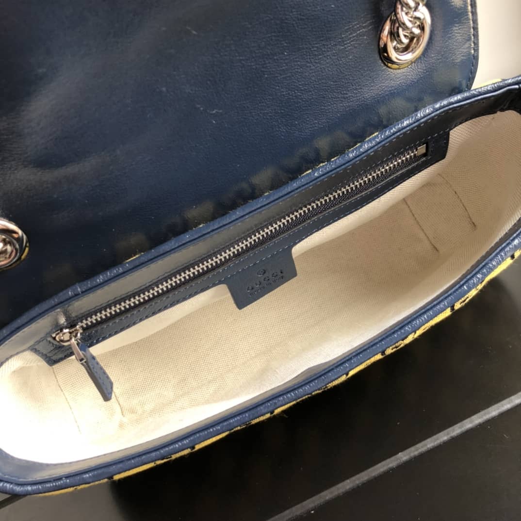 Gvc*1 GG Marmont Matelasse Shoulder Bag Replica Yellow 443497