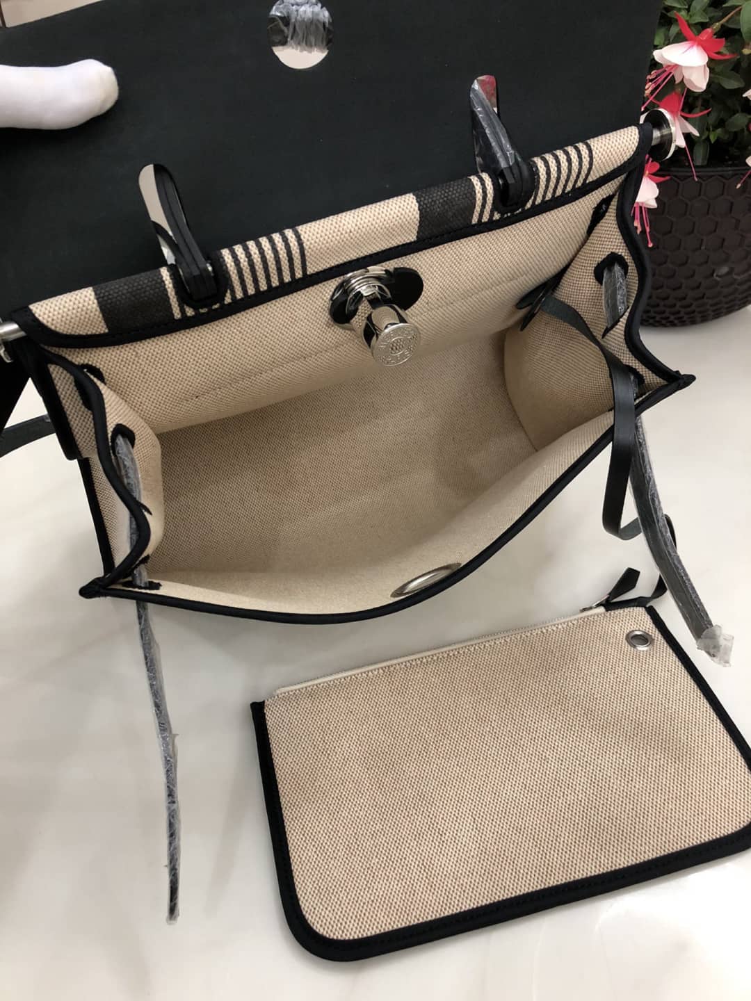 Replica H**me5 Birkin Bag 31 Canvas Leather HerBag