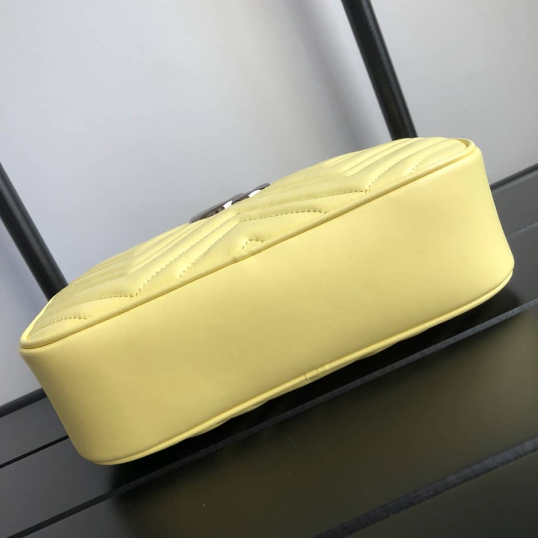Gvc*1 Handbag Dupes GG Marmont Small Shoulder Handbag Camera Bag Replica Yellow 447632