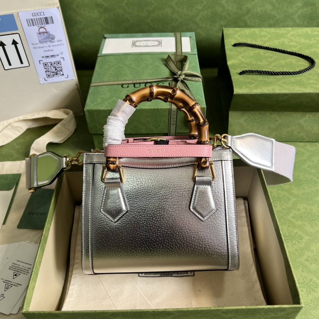 Gvc*1 Diana Mini Tote Silver 702732 Replica Bag