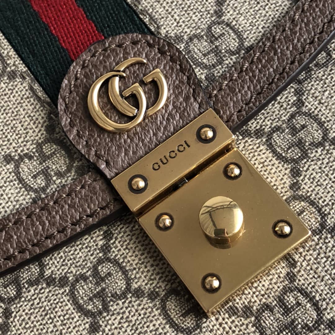 Gvc*1 Ophidia Small Top Handle Bag Replica Brown 651055