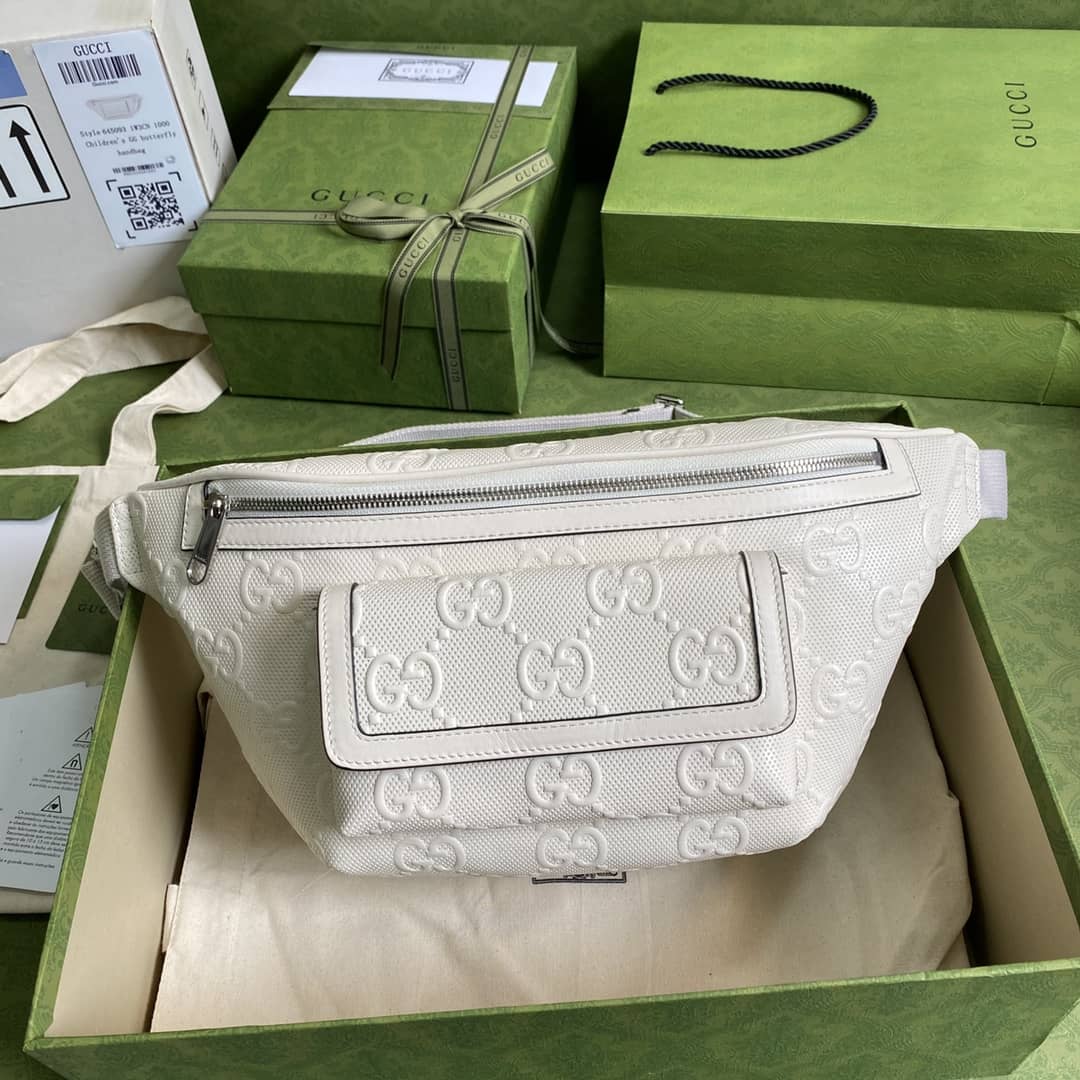 Gvc*1 GG Embossed Leather Belt Bag Bumbag Replica 645093