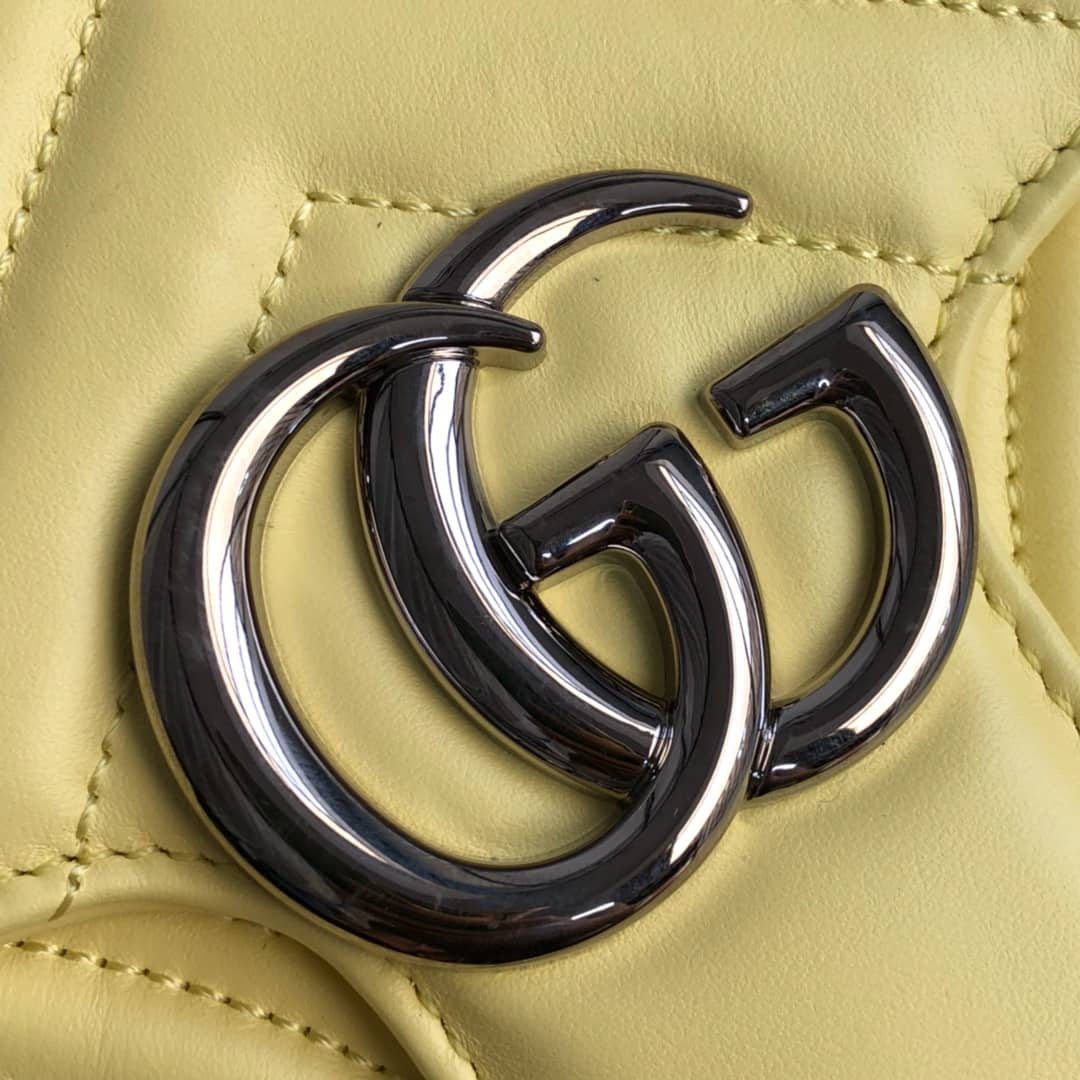 Gvc*1 GG Marmont Matelasse Shoulder Bag Replica Yellow 443497