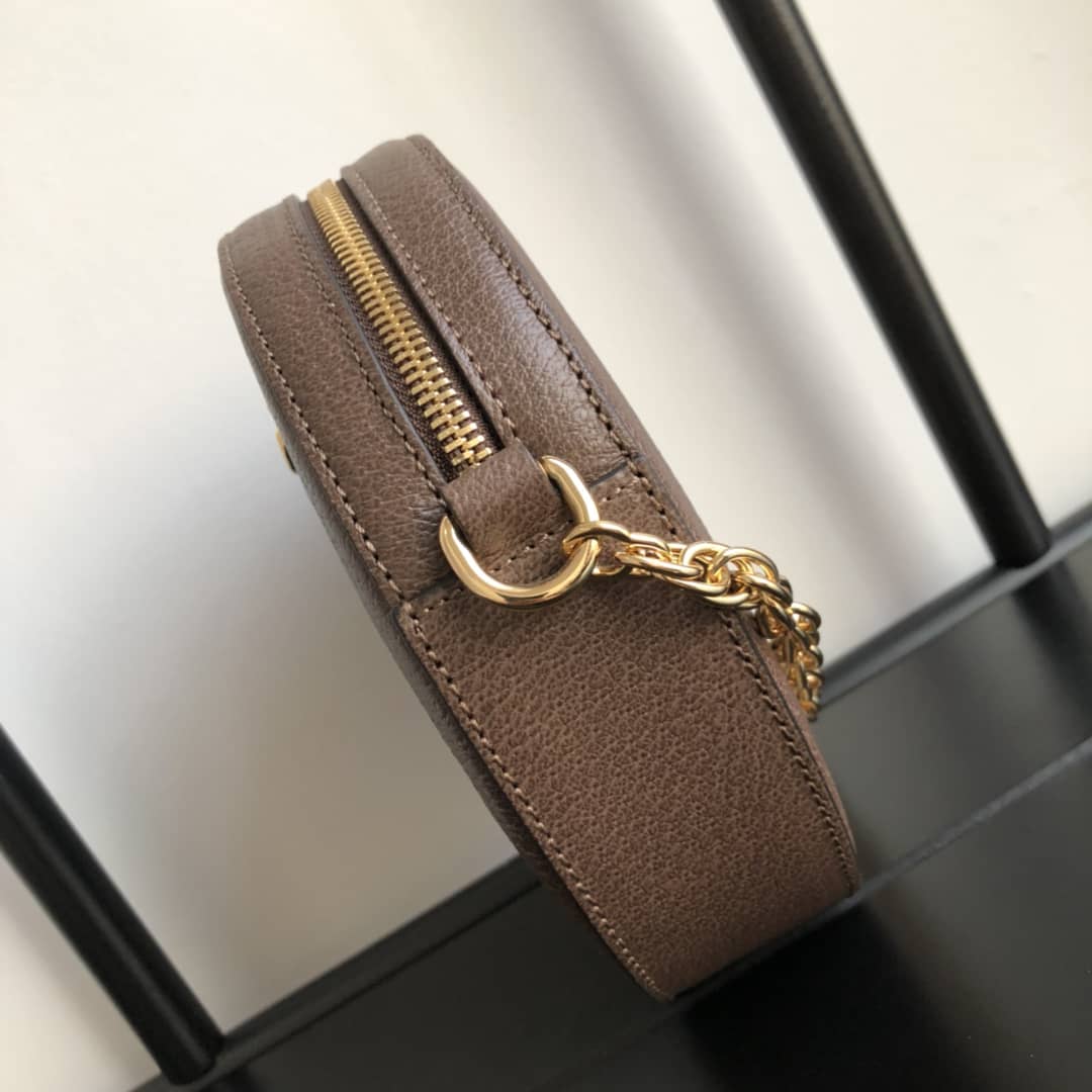 Gvc*1 Ophidia Mini Round Shoulder Bag Replica Brown 550618