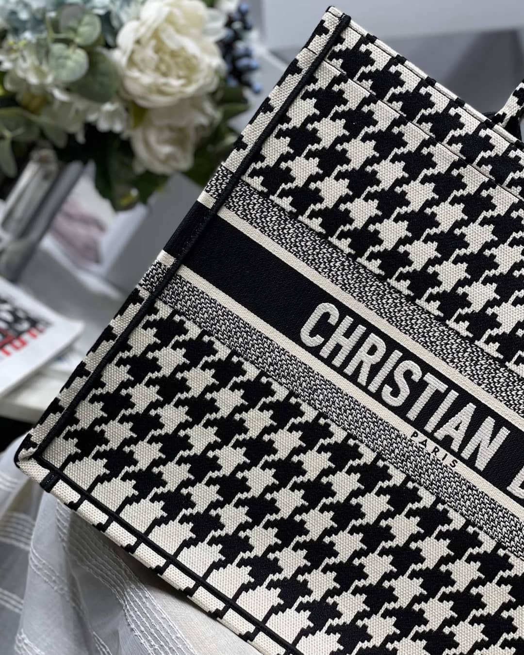 Chr1st1an D10r CD Book Embroidery Replica Tote