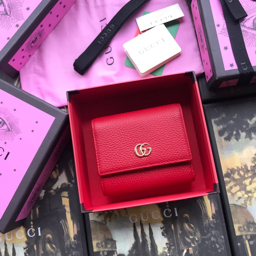 Gvc*1 Leather Folding Wallet Replica 546584 Red