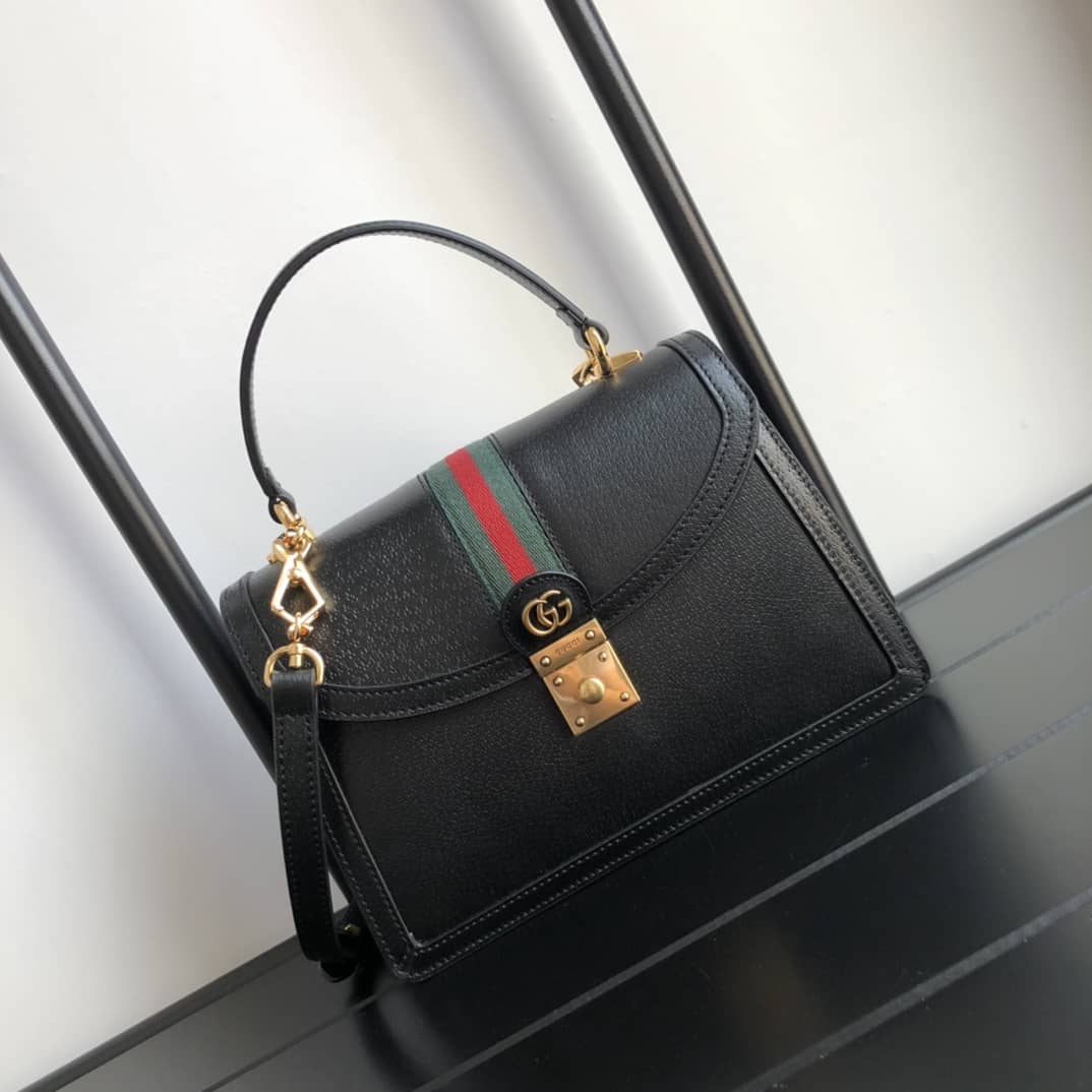 Gvc*1 Ophidia Small Top Handle Bag Replica Black 651055