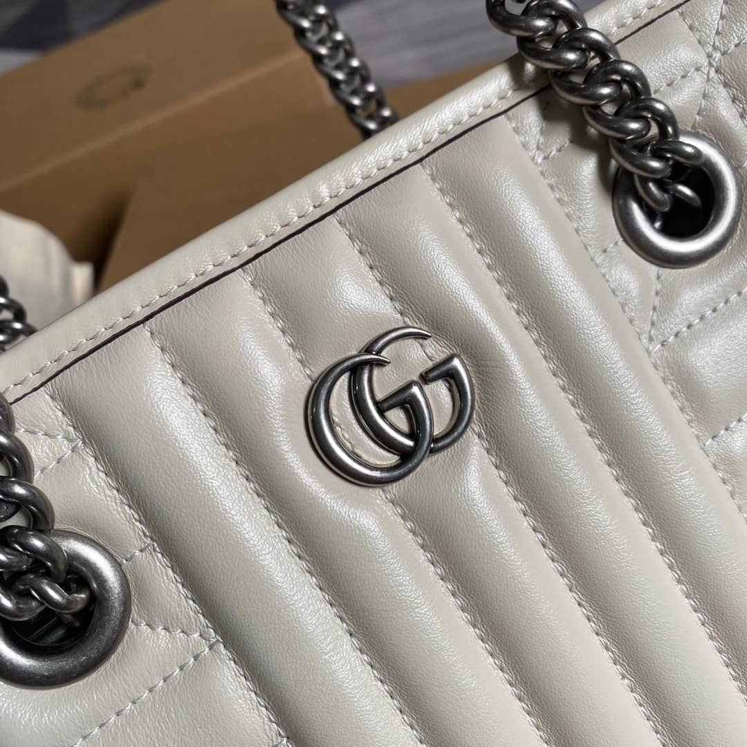 Gvc*1 GG Marmont Small Tote Bag Replica White 681483