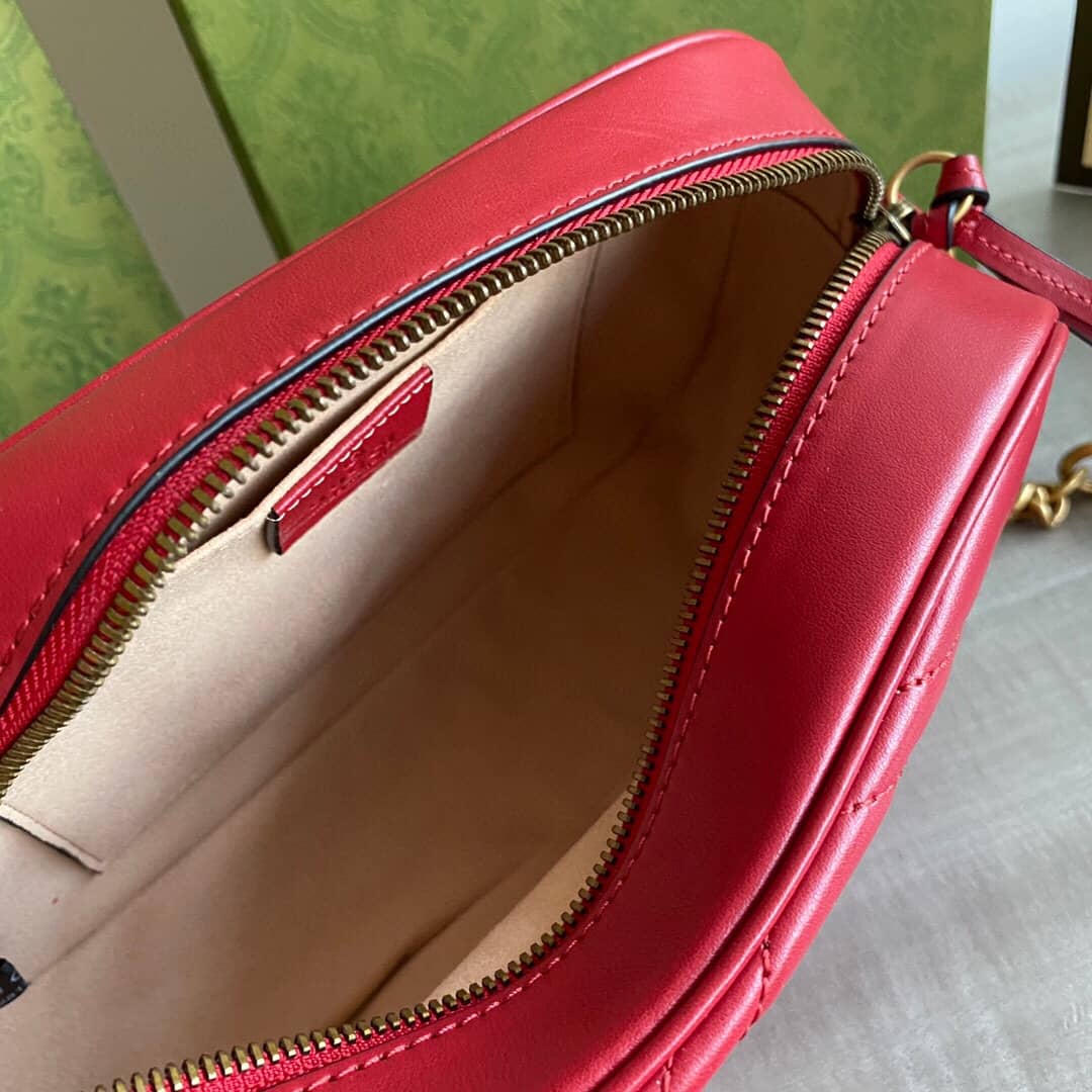 Gvc*1 Handbag Dupes GG Marmont Small Shoulder Handbag Camera Bag Replica Red 447632