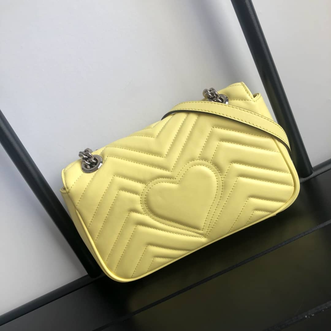 Gvc*1 GG Marmont Mini Matelasse Shoulder Bag Replica Yellow 446744