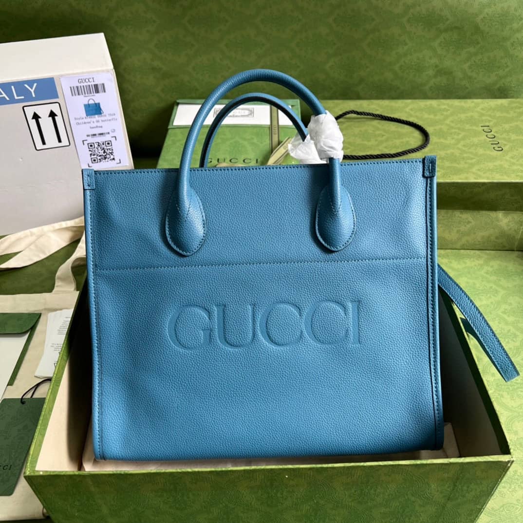 Gvc*1 Small Leather Tote With Gvc*1 Logo 674822 Replica Bag