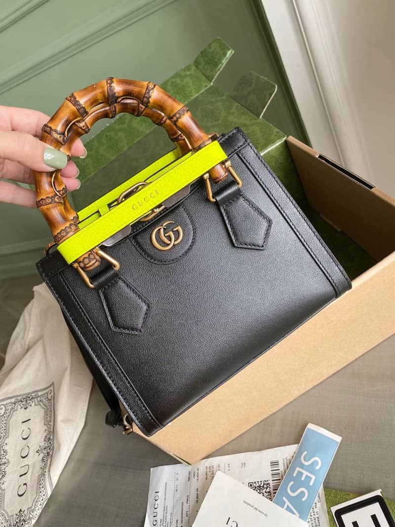 Gvc*1 Diana Mini Bamboo Tote Bag Replica Black 655661