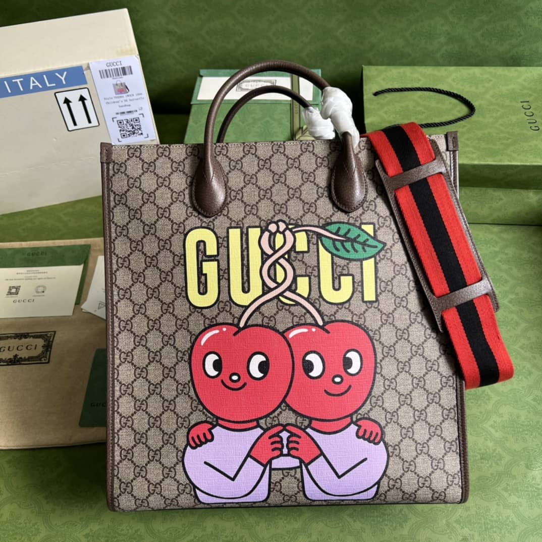 Gvc*1 Cherry Print Medium Tote 703264 Replica Bag