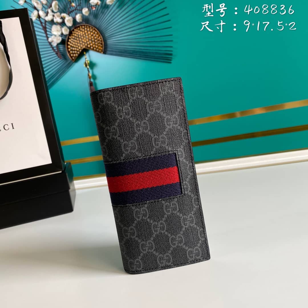 Gvc*1 Bill PVC Leather Long Wallet Replica 408836