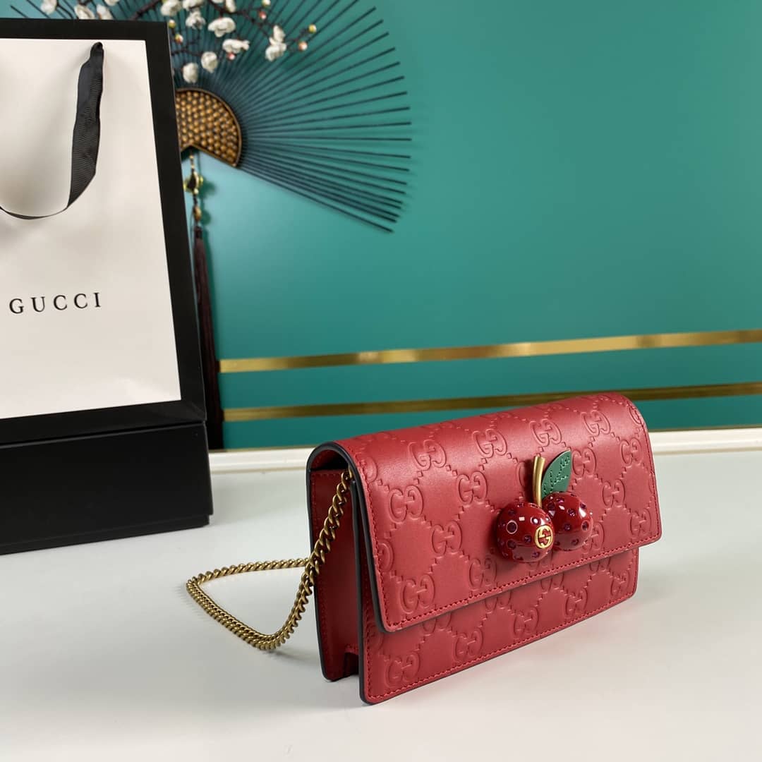 Gvc*1 Svp*me GG Mini Bag With Cherries Replica 481291