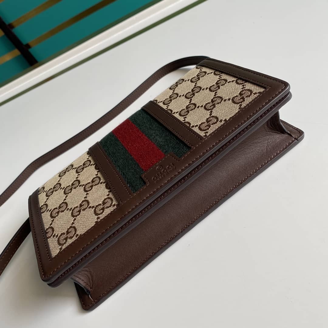 Gvc*1 GG Crossbody Bag Web Stripe Wallet Replica 409439