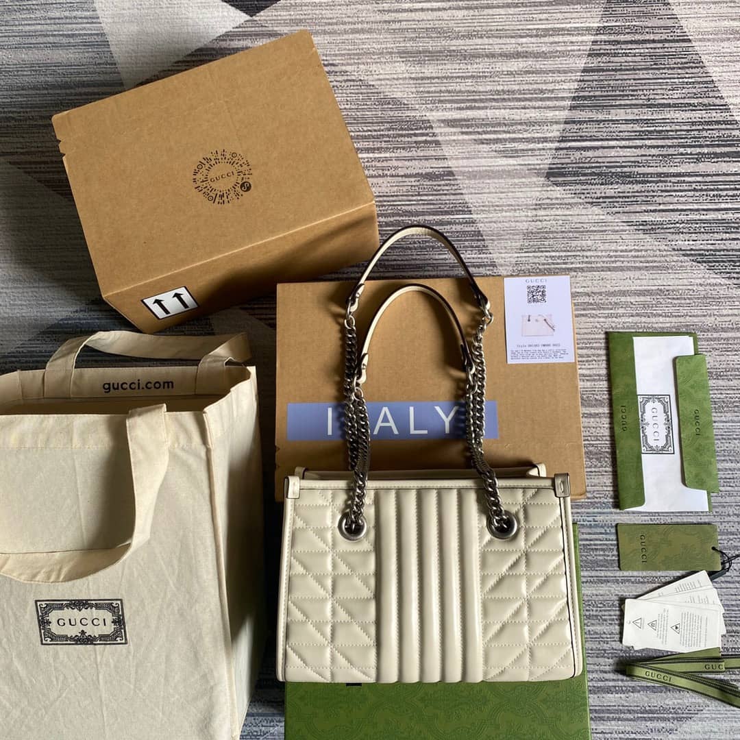 Gvc*1 GG Marmont Small Tote Bag Replica White 681483