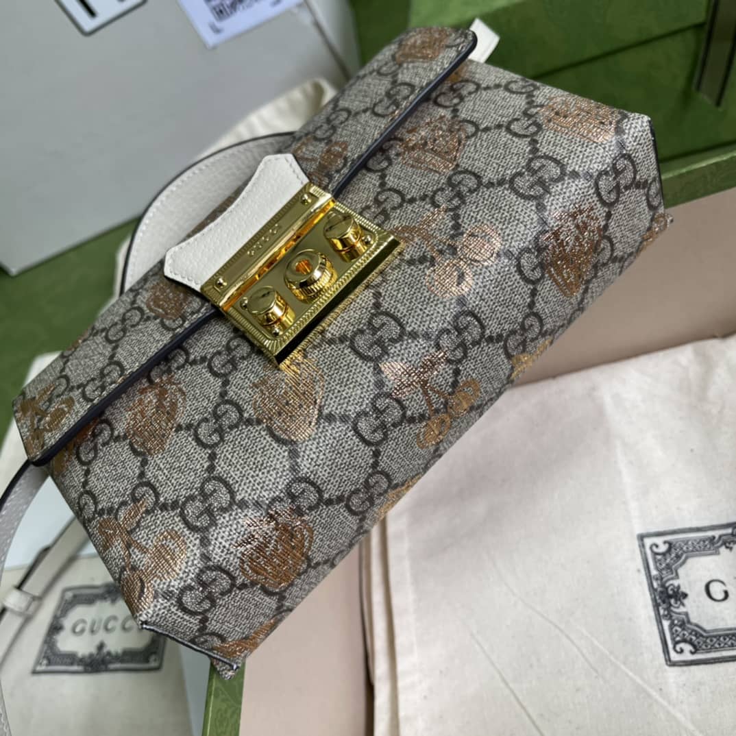 Gvc*1 Padlock GG Svp*me Canvas Top Handle Mini Bag Replica 652683