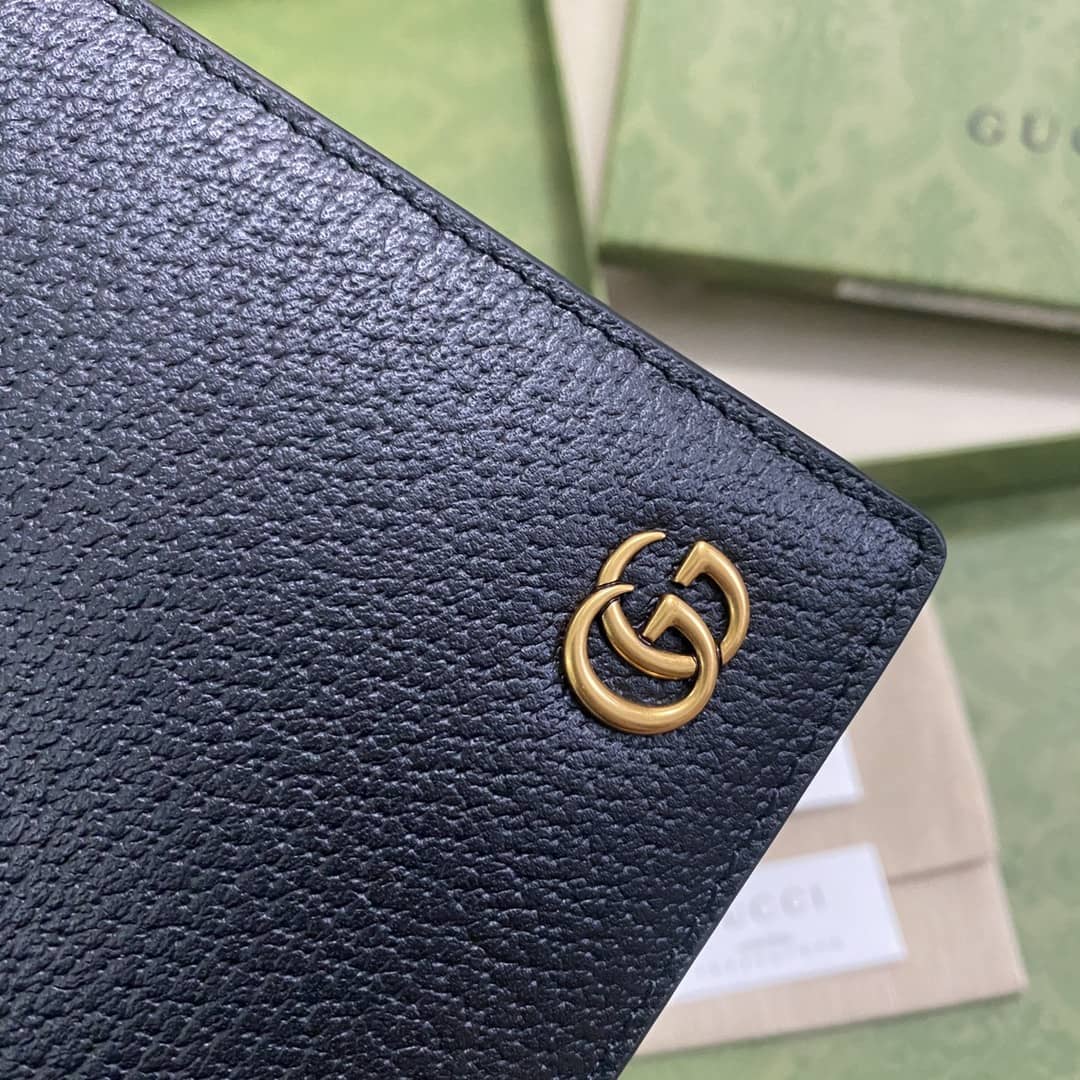 Gvc*1 GG Marmont Black Leather Pouch Replica 658562