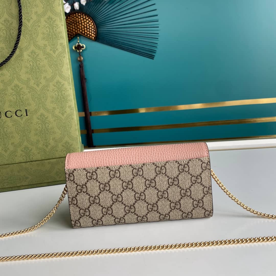 Gvc*1 GG Marmont Leather Chain Wallet Replica 546585