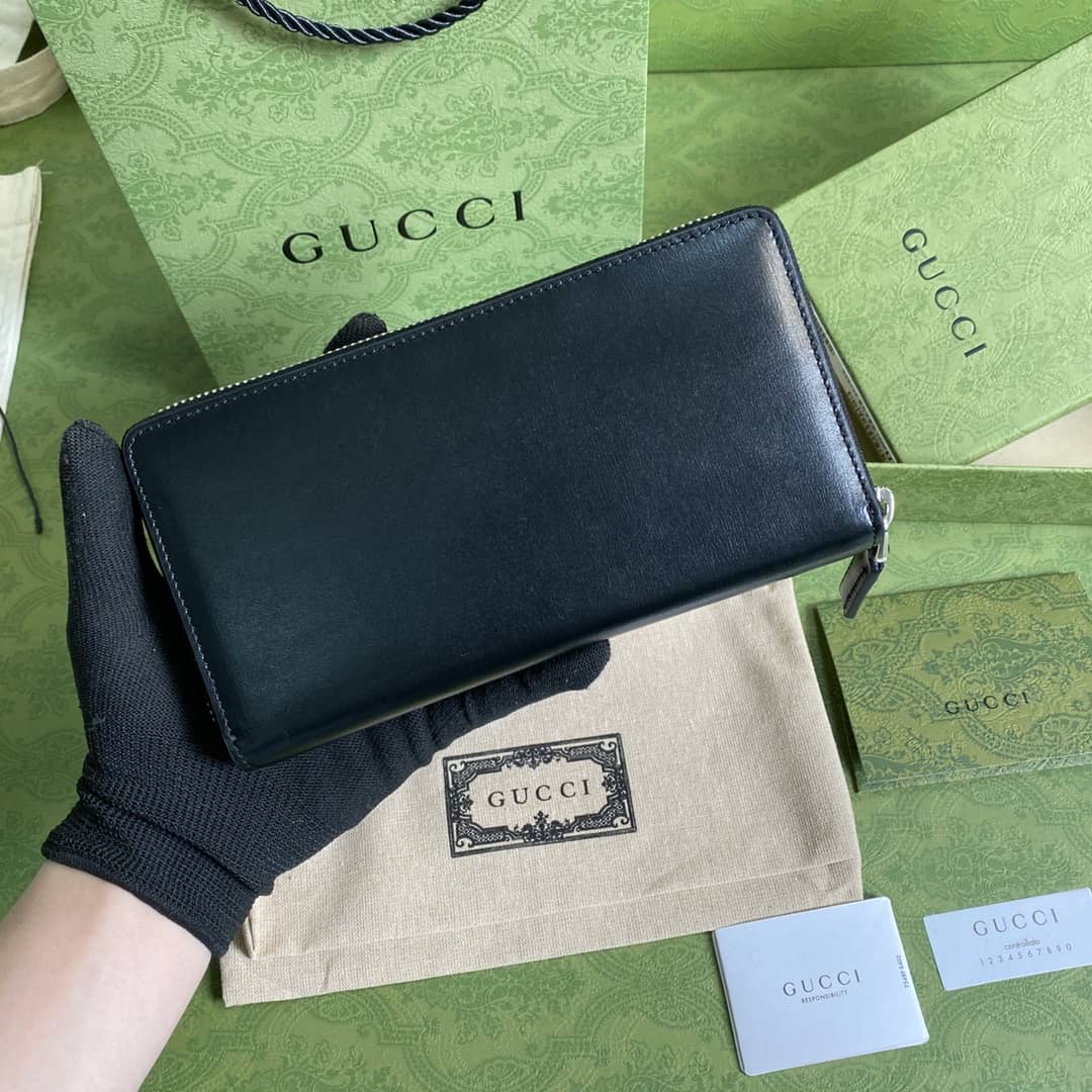 Gvc*1 GG Marmont Leather Zip Around Wallet Replica 428736