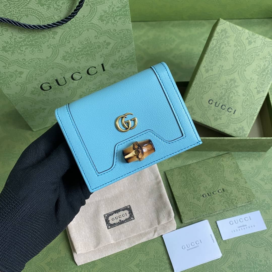Gvc*1 Diana Leather Card Case Wallet Replica 658244