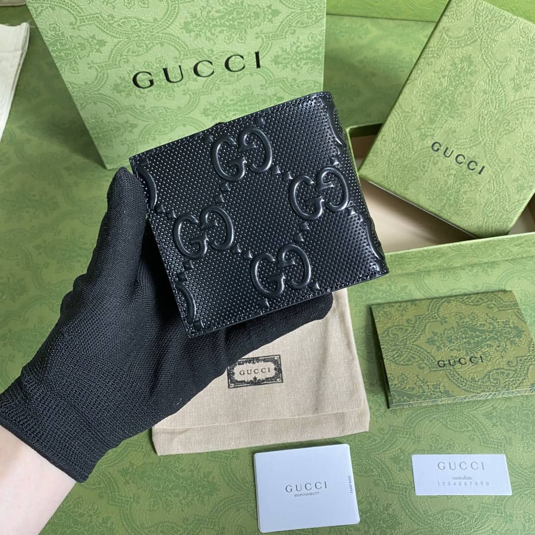 Gvc*1 GG Monogram Leather Folding Wallet Replica 625562