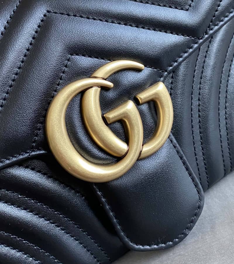Gvc*1 GG Marmont Matelasse Shoulder Bag Replica Black 443497