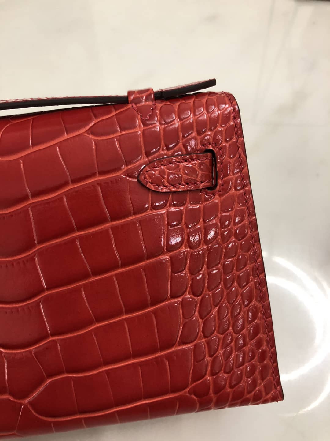 H**me5 Kelly Dupe 22CM Crocodile Shiny Replica Bag