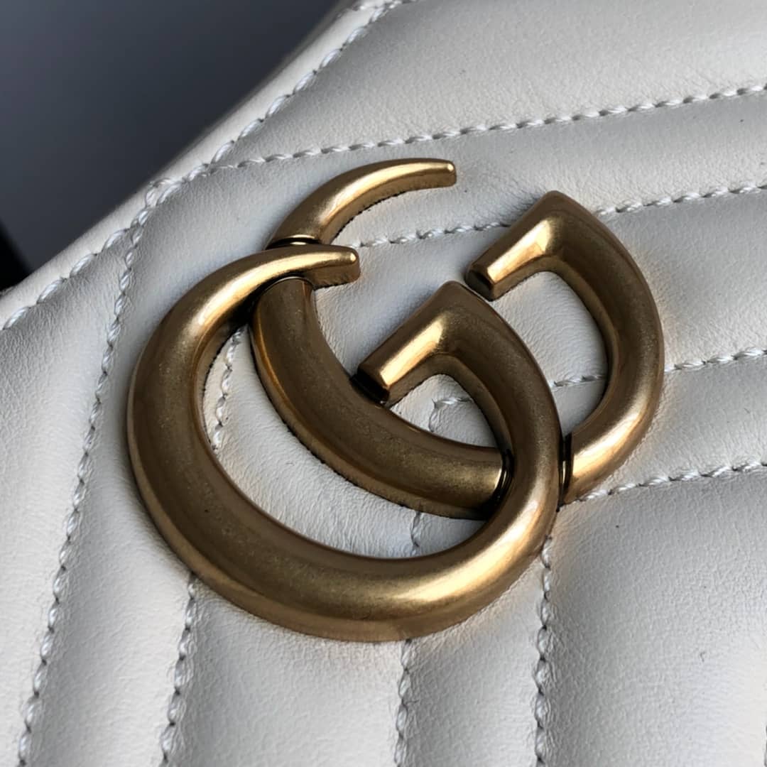 Gvc*1 GG Marmont Chain Shoulder Bag Replica White 453569