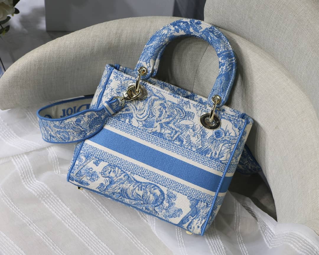 Lady D10r Dupe 24CM Paisley Embroidery Lady D-Lite Bag