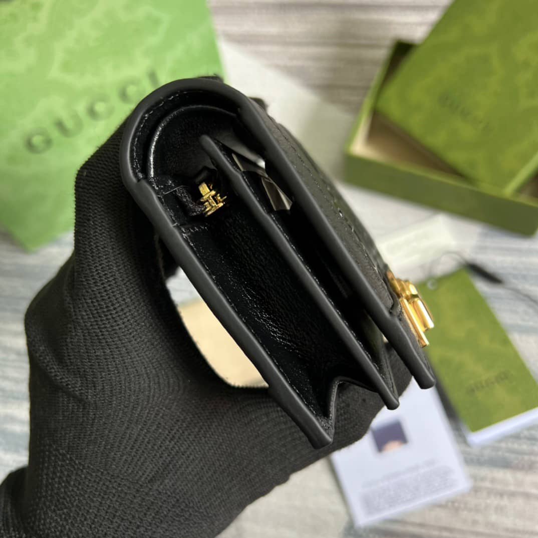 Gvc*1 GG Card Case Wallet Black 676150 Replica