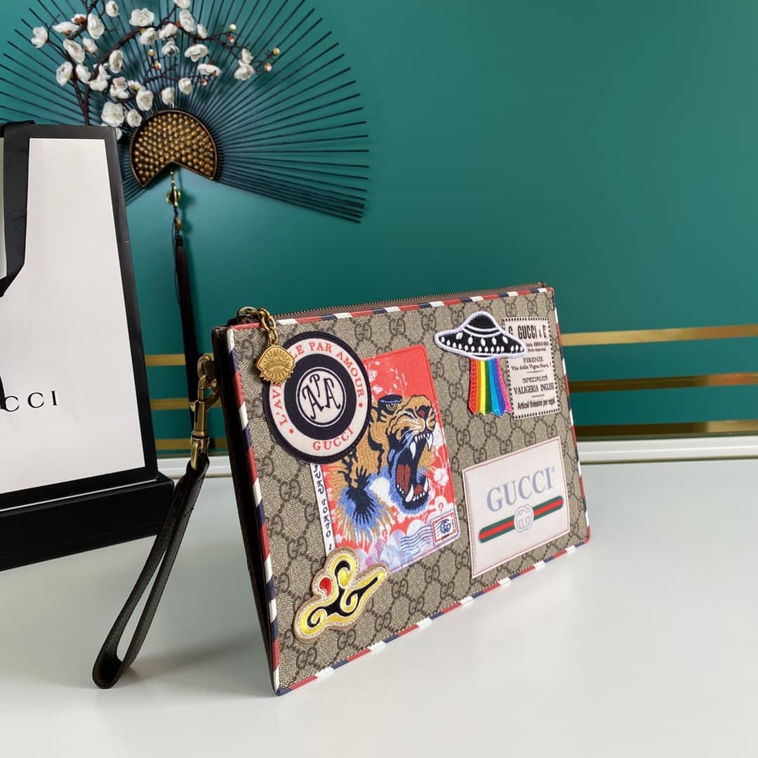 Gvc*1 GG Svp*me Monogram Courrier Zip Pouch Replica 473915