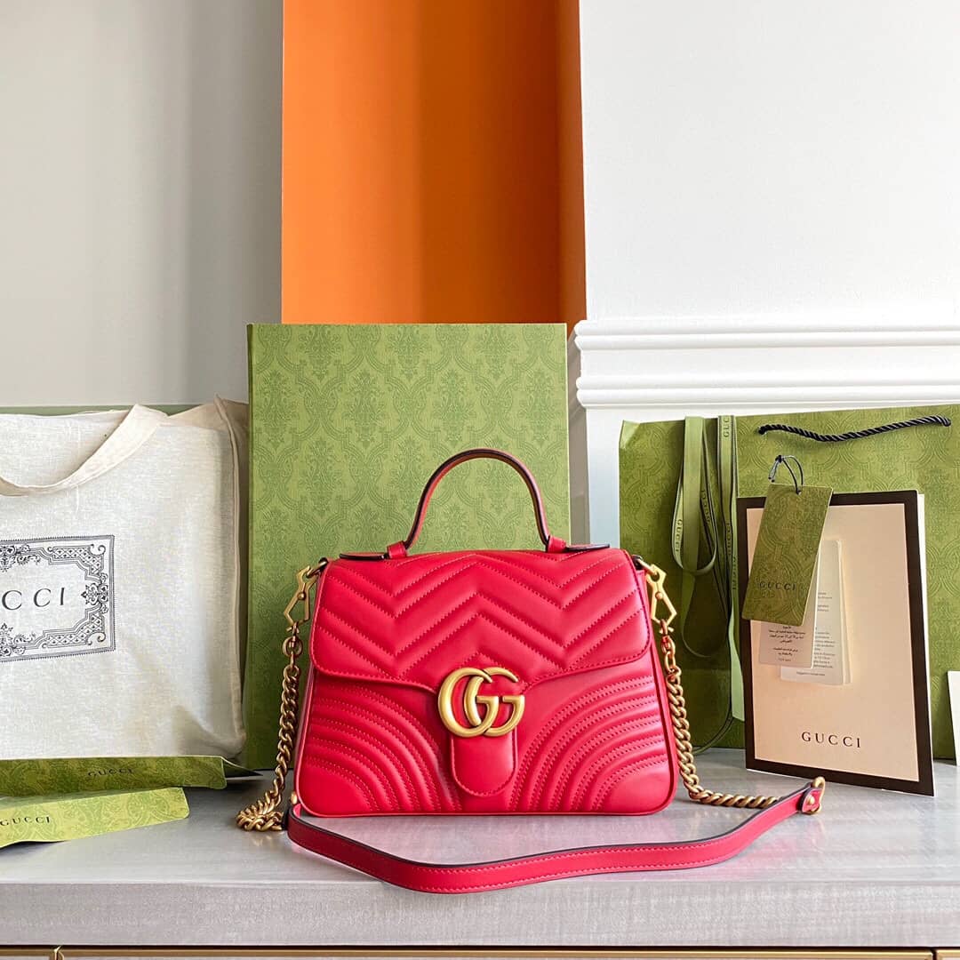 Gvc*1 Marmont Dupe Mini GG Marmont Replica Bag Red 498100