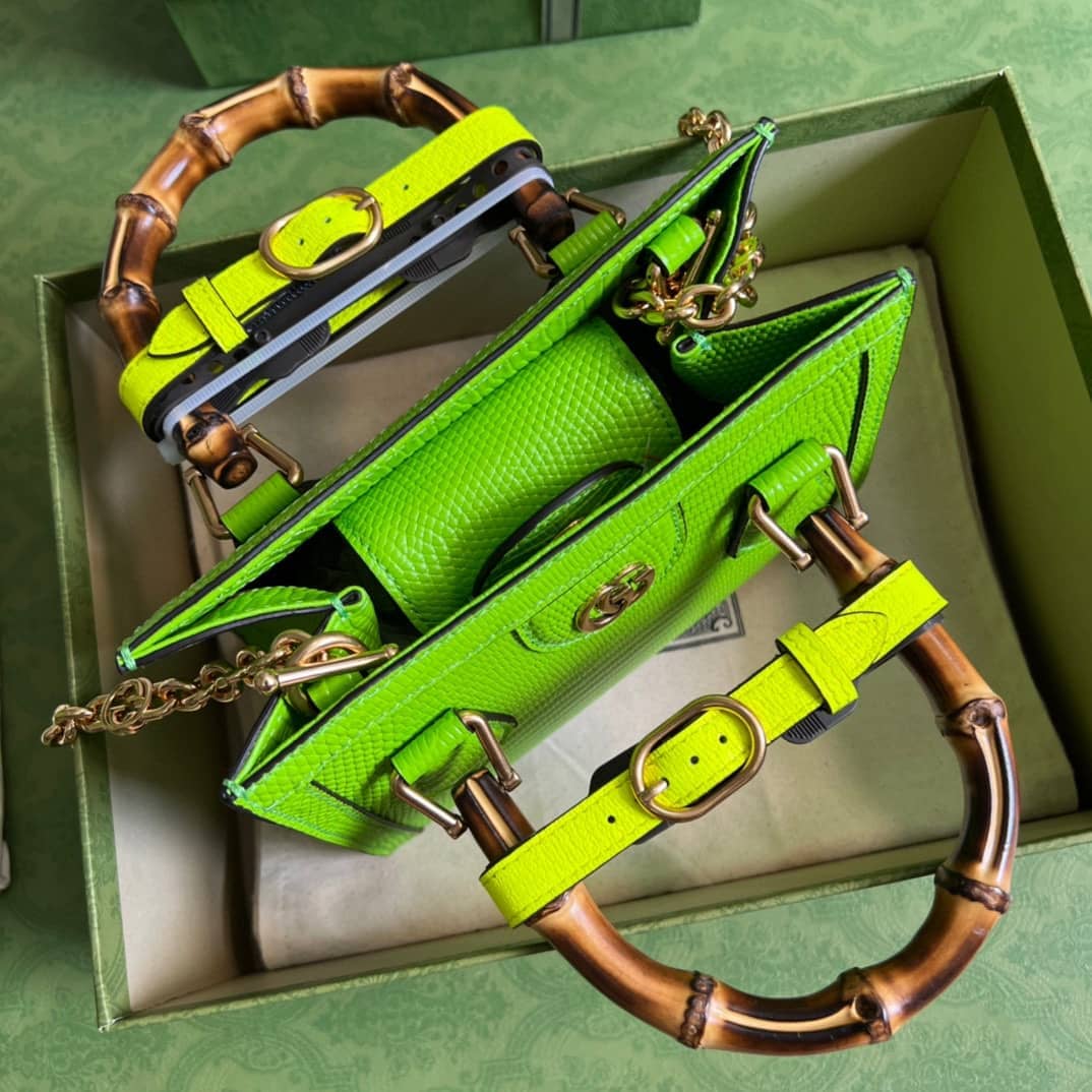 Gvc*1 Diana Lizard Mini Bag Green 675800 Replica Tote