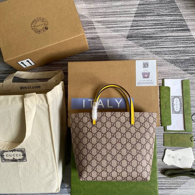 Gvc*1 Children GG Svp*me Canvas Replica Tote Brown 410812