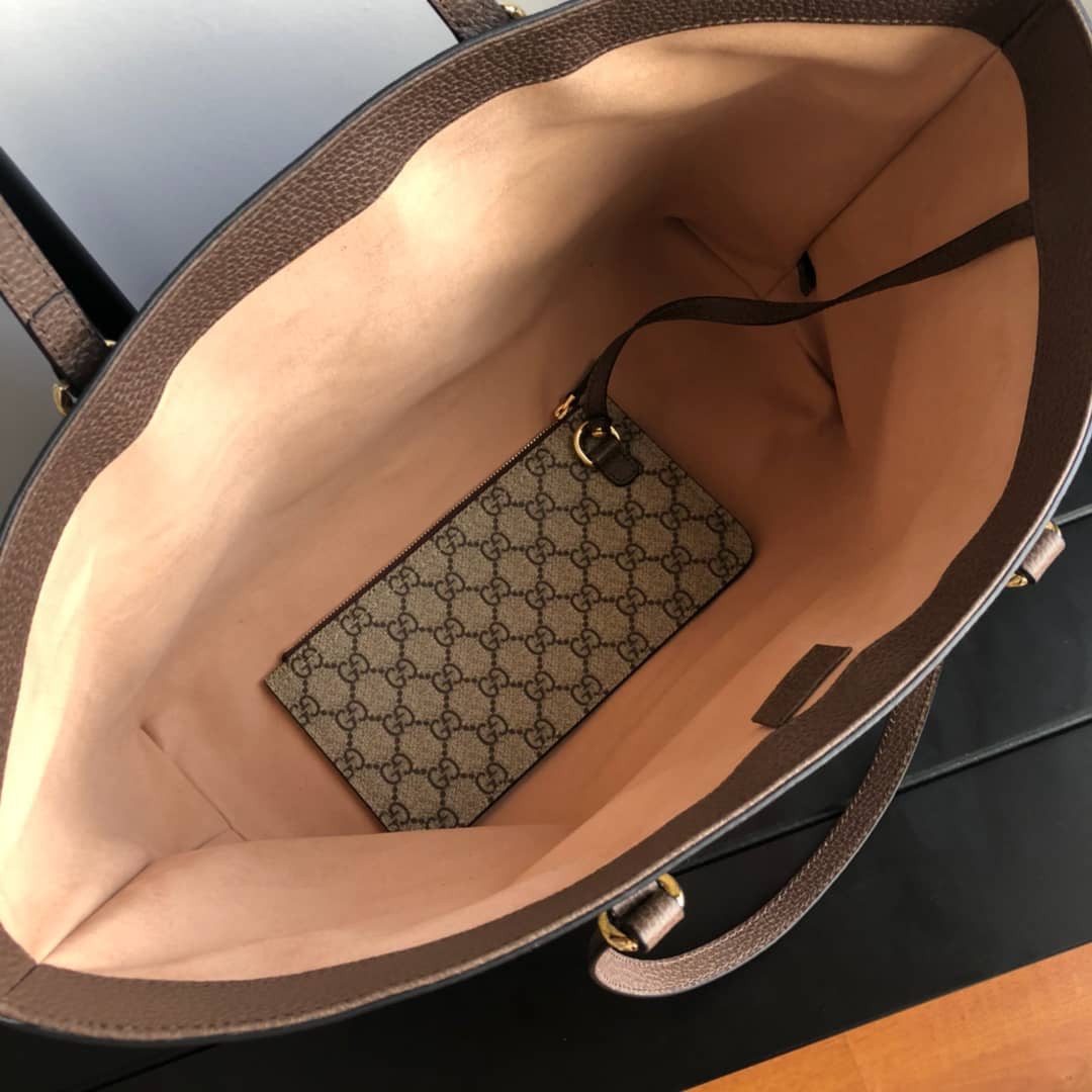 Gvc*1 Ophidia Leather Tote Replica Brown 631685