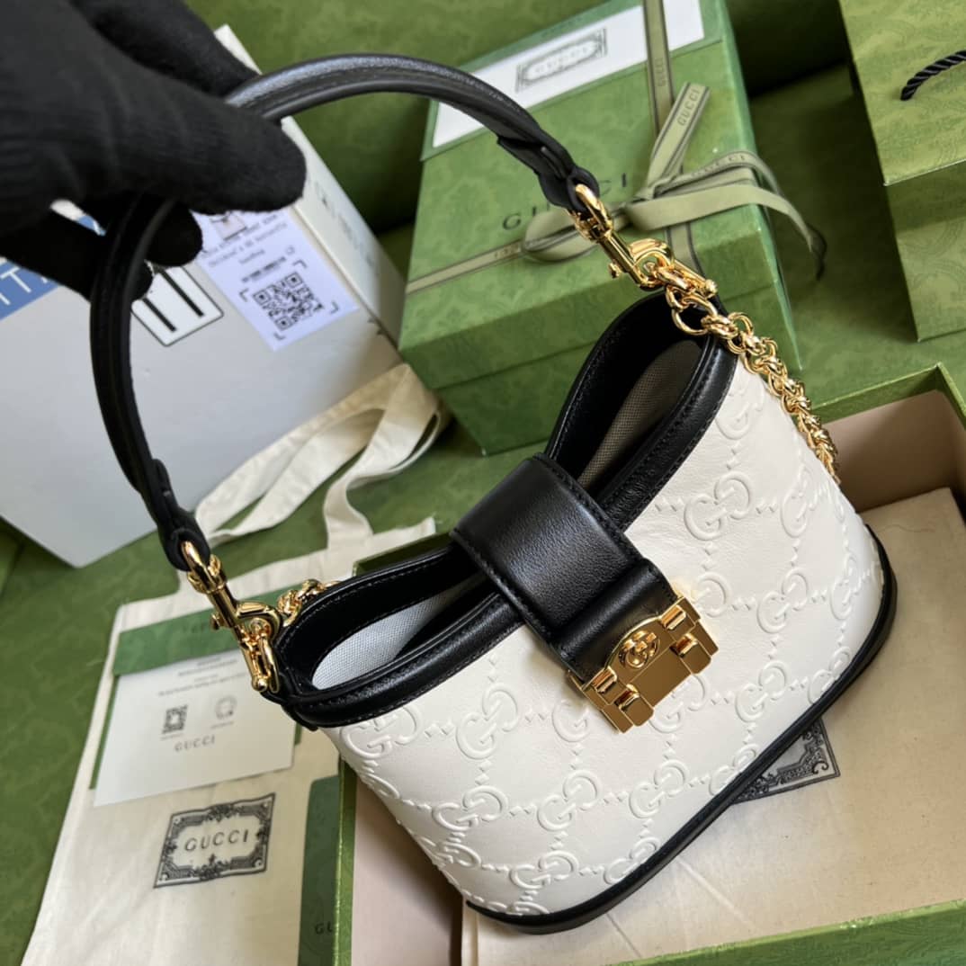 Gvc*1 Small GG White 675788 Replica Shoulder Bag