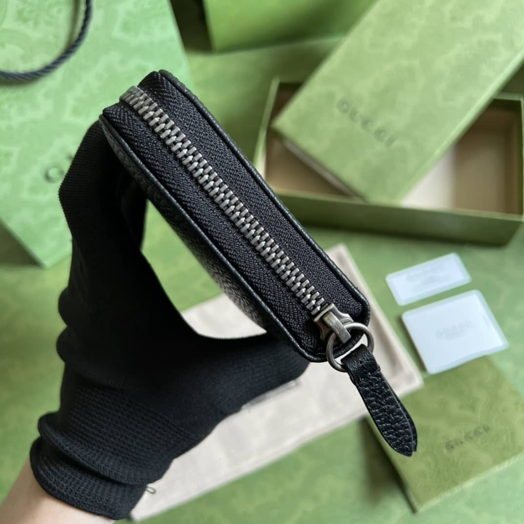 Gvc*1 GG Marmont Leather Zip Long Wallet Replica 456117