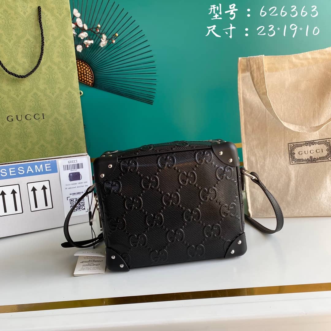 Gvc*1 Svp*me GG Leather Square Shoulder Bag Replica 626363