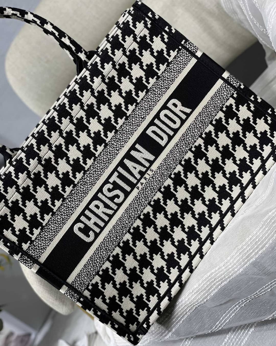 Chr1st1an D10r CD Book Embroidery Replica Tote