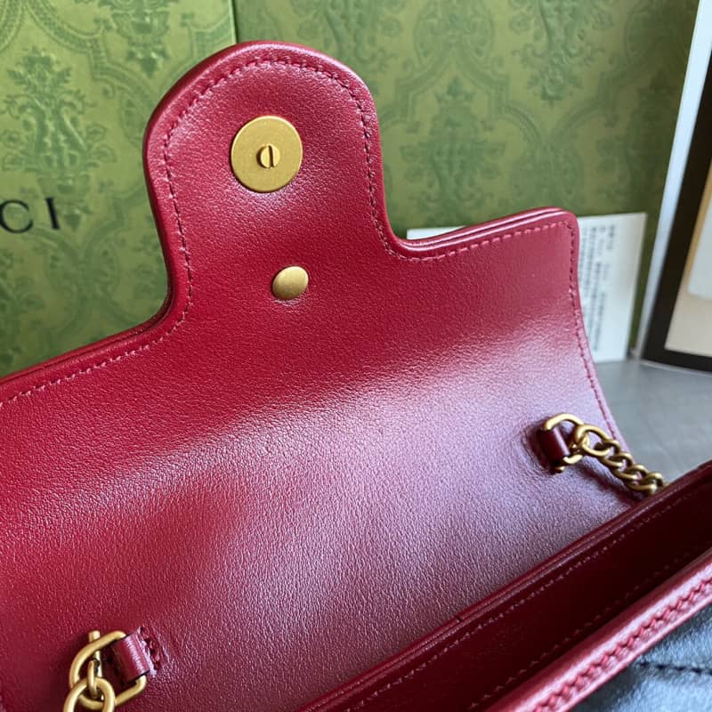 Gvc*1 GG Marmont Mini Matelasse Leather Shoulder Bag Replica Black 574969