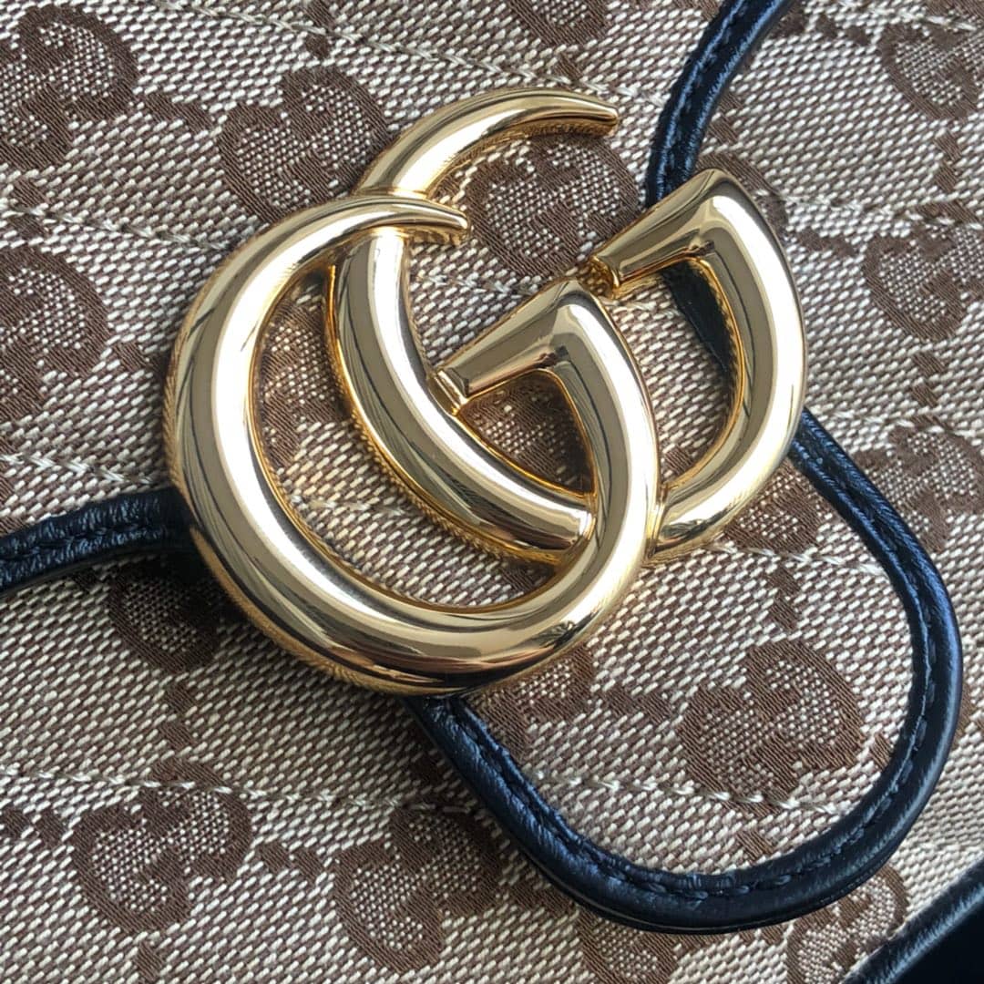 Gvc*1 GG Marmont Mini Top Handle Bag Replica Black 583571