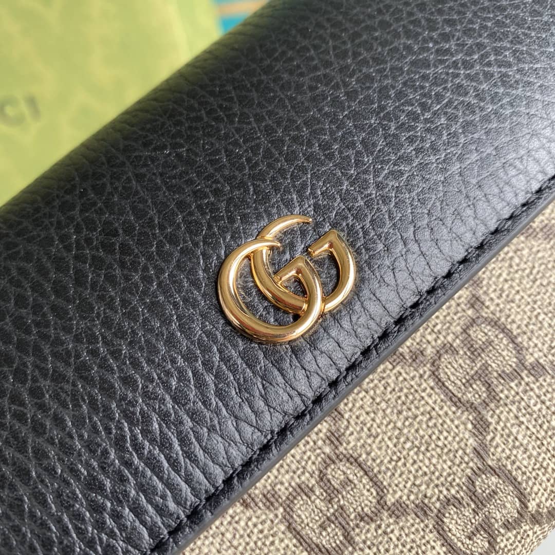Gvc*1 GG Marmont Leather Chain Wallet Replica 546585